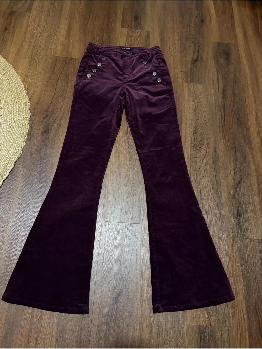 NWOT Ramy Brook Helena velvet sangria maroon summer wide leg pants high $250
